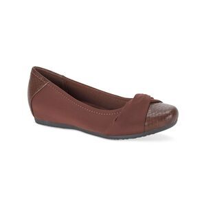 BARETRAPS Womens Brown Lightweight Mitsy Toe Slip On Ballet Flats 6 M